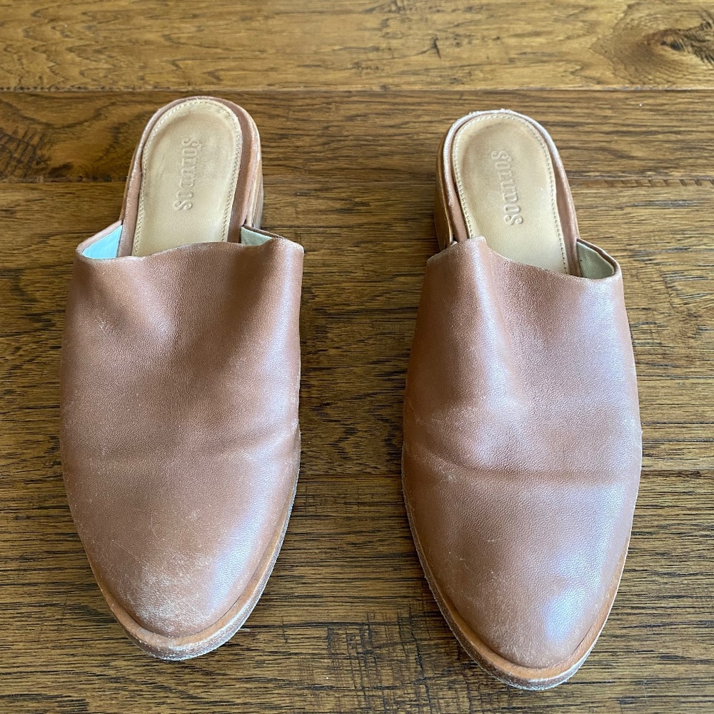 Soludos Leather Venetian Mule Tan Size 6.5